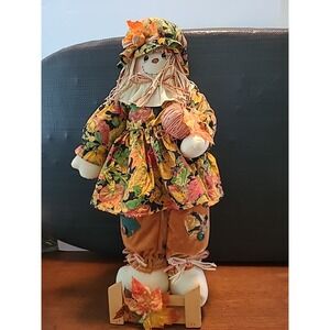 Vintage Kmart Collectible 19.5 inch  Scarecrow Fall Harvest Halloween Pumpkin